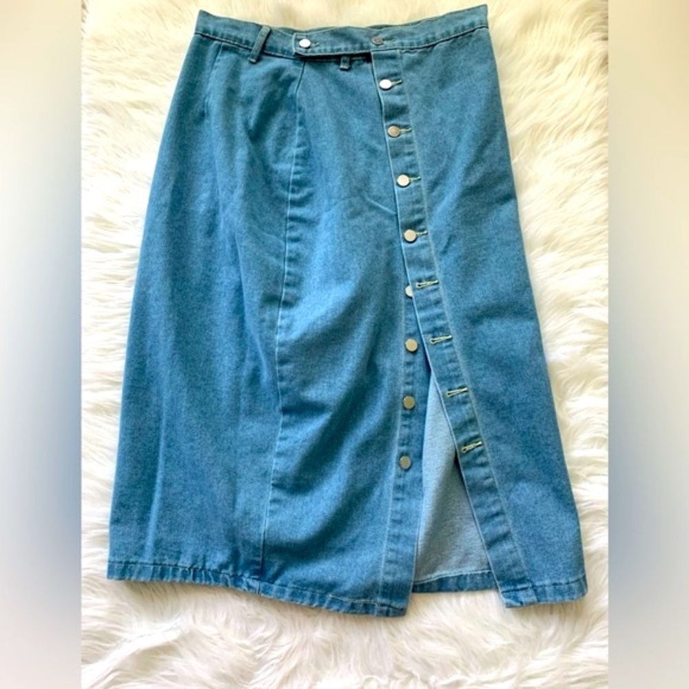 New Midi Jean Skirt